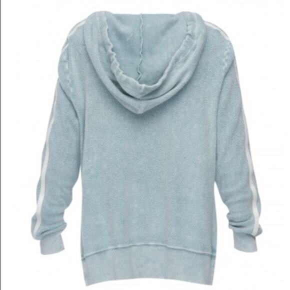 Pam & Gela Cotton Modal Hooded Side Split Hoodie Sweater Pullover Size XS - Picture 9 of 9